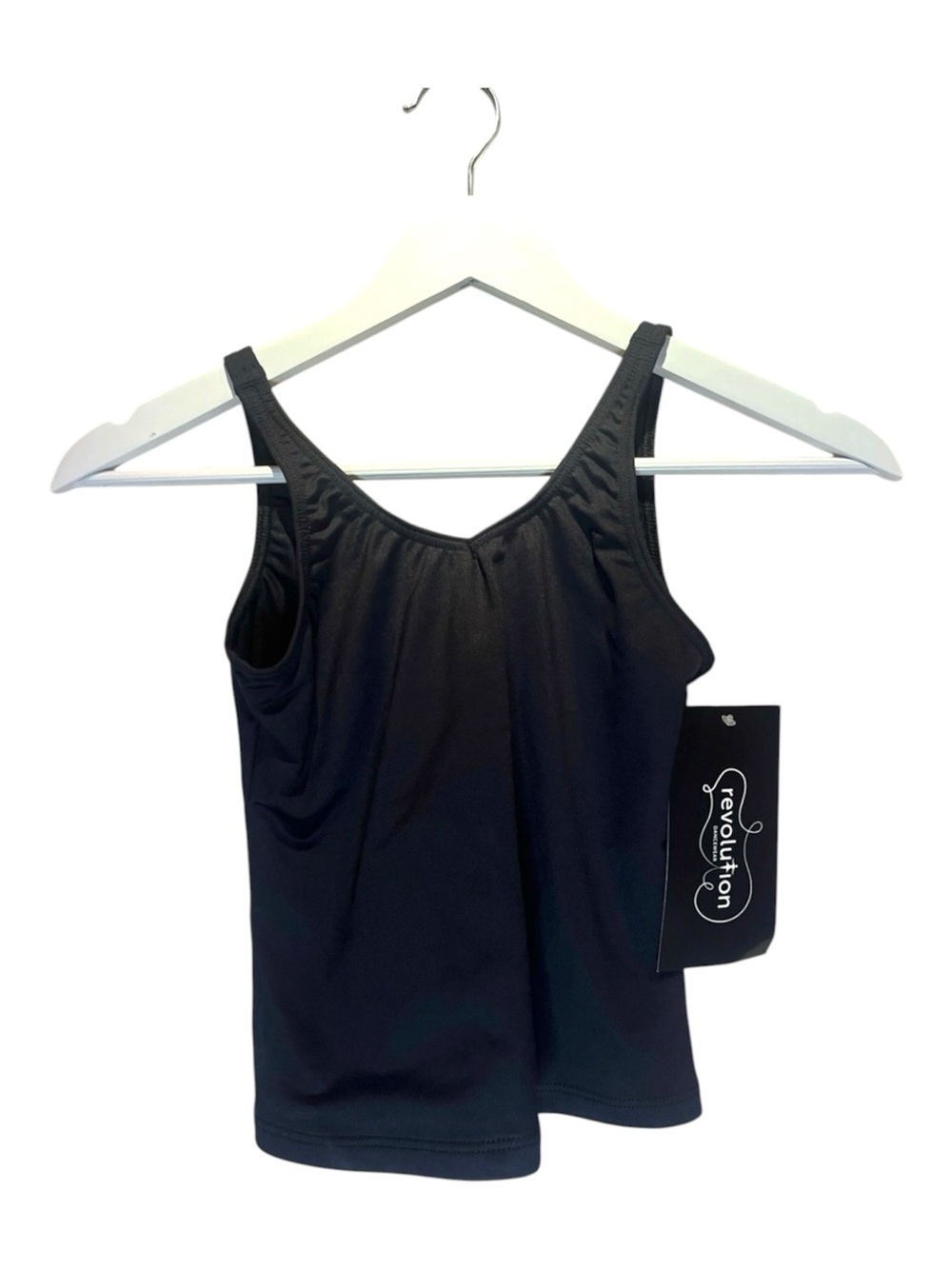 New Revolution Girl’s Dance Scoop Neck Tank Top Black Size LC NWT